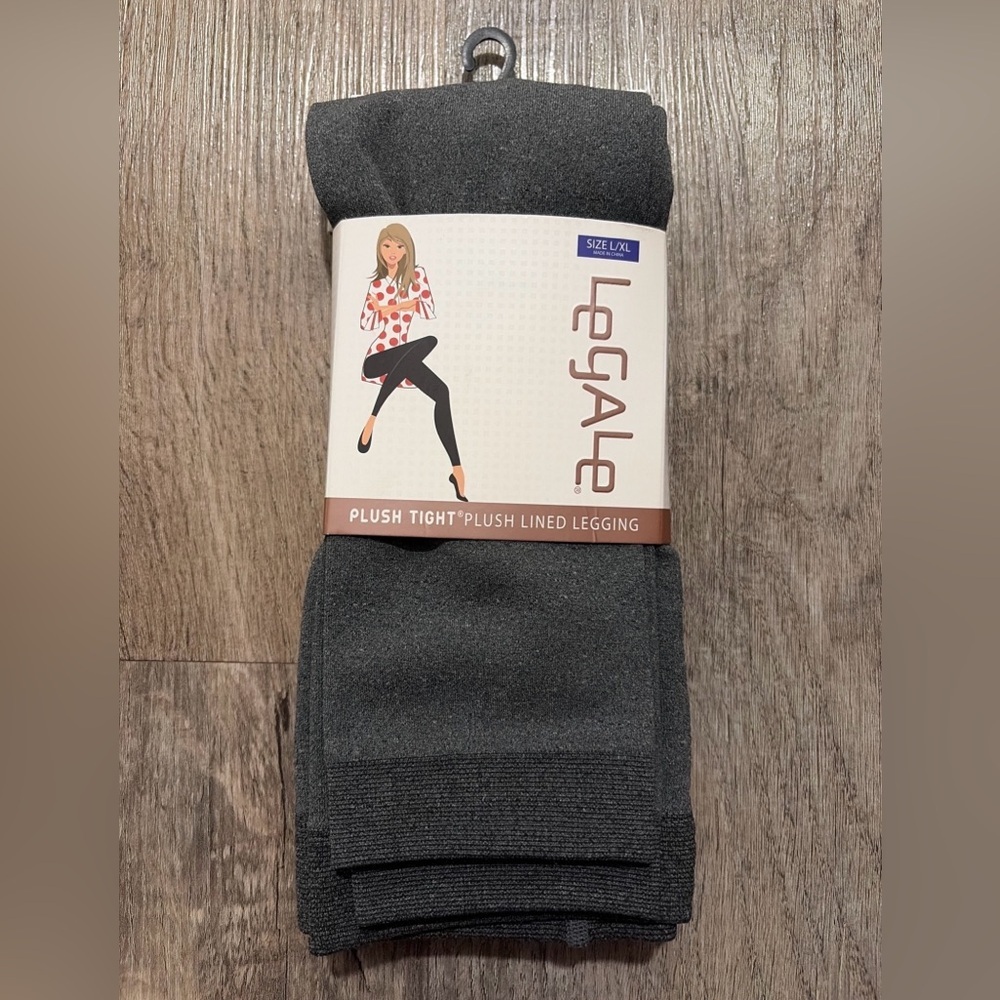 Legale Ladies' Leggings Gray Plush Lined Sz L/XL Warm Winter Legging